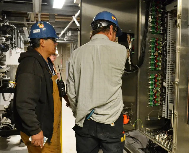 Inside the Agent Processing Building, Pueblo Chemical Agent-Destruction Pilot Plant electricians inspect a heat trace panel to ensure the heat trace system is functioning properly. Electrical contractor service quality: the questions that matter