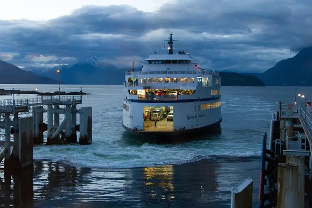 boat, ferry, nature, vessel, tourism, vacation, ship, transportation, twilight, ocean, scenery, dock. Newfoundland and Labrador remote electrical work, pricing travel and logistics costs